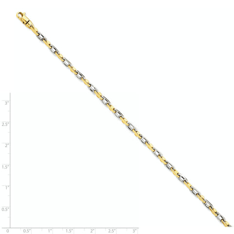 14k Two-tone 3.5mm Fancy Link Chain LK696 - shirin-diamonds