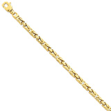 14k 4.1mm Hand-polished Byzantine Link Bracelet LK744 - shirin-diamonds