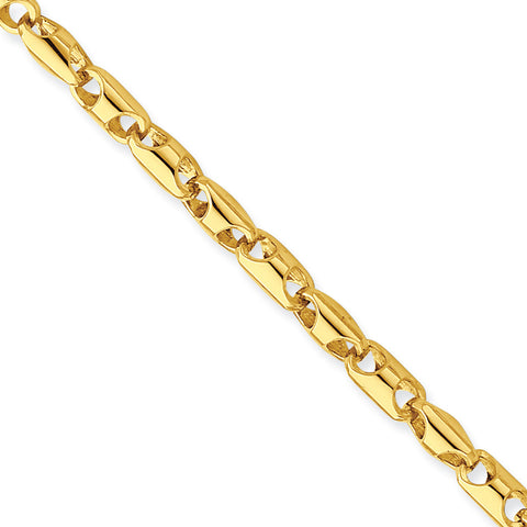 14k 4mm Fancy Barrel Link Necklace LK750 - shirin-diamonds