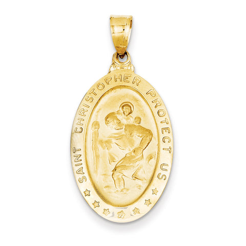 14k Saint Christopher Medal Pendant M1479 - shirin-diamonds