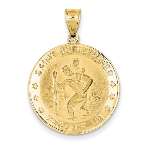 14k Saint Christopher Medal Pendant M1485 - shirin-diamonds
