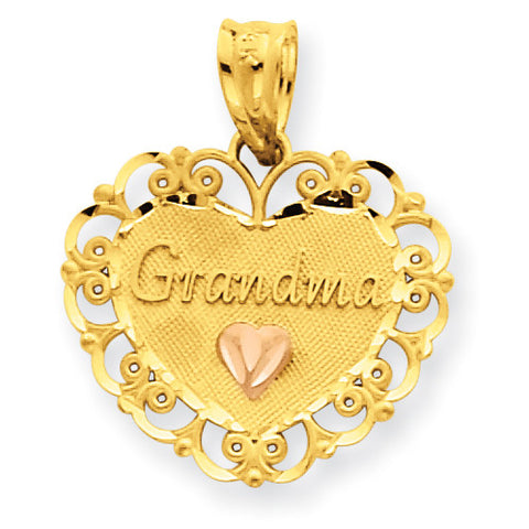 14k Two-Tone Grandma Heart Charm M1805 - shirin-diamonds