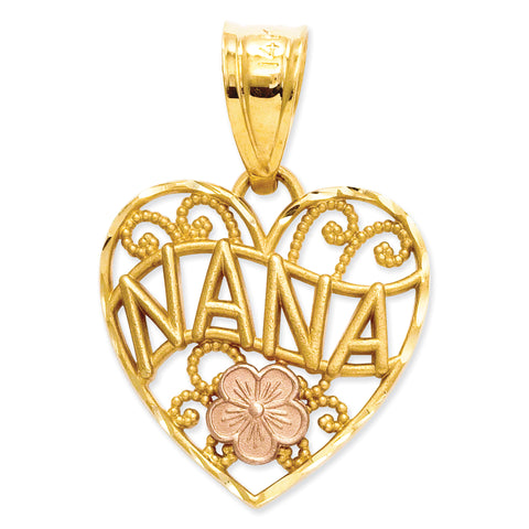 14k Two-tone Nana Heart Pendant M2692 - shirin-diamonds