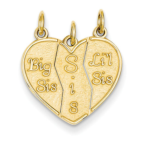 14k 3 piece Break-apart Big Sis, Sis & Lil Sis Charm M310 - shirin-diamonds