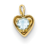 14ky March Synthetic Birthstone Heart Charm M345 - shirin-diamonds