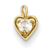 14ky April Synthetic Birthstone Heart Charm M346 - shirin-diamonds