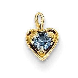 14ky June Synthetic Birthstone Heart Charm M349 - shirin-diamonds
