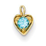14ky December Synthetic Birthstone Heart Charm M354 - shirin-diamonds