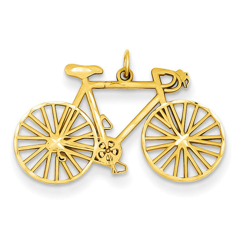 14k Polished Bicycle Charm M530 - shirin-diamonds