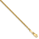 14k 1.8mm Solid Polished Cable Chain Anklet PEN138 - shirin-diamonds