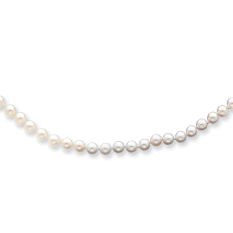 14k 5-6mm Round White Saltwater Akoya Cultured Pearl Necklace PL50AA - shirin-diamonds
