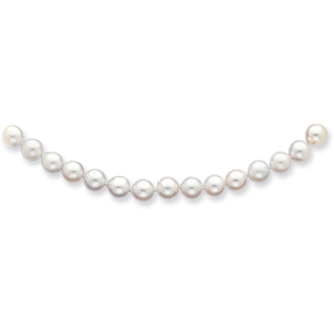 14k 7-8mm Round White Saltwater Akoya Cultured Pearl Necklace PL70AA - shirin-diamonds