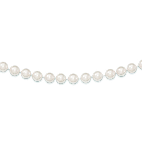 14k 7-8mm Round White Saltwater Akoya Cultured Pearl Necklace PL70A - shirin-diamonds