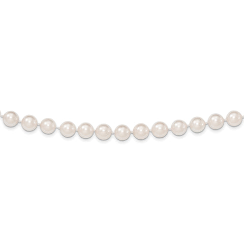 14k Gold 8-9mm Round White Saltwater Akoya Cultured Pearl Necklace PL80AA - shirin-diamonds
