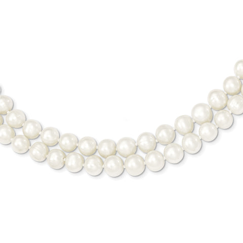 14k 7.5-9mm 2 Strand FW Cultured Pearl Necklace PR18 - shirin-diamonds