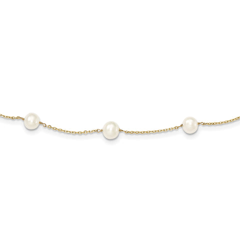 14K 5.5-6.5mm FW Cultured Pearl Necklace PR56 - shirin-diamonds