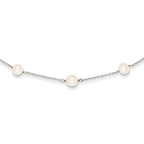 14K WG White FW Cultured Pearl Necklace PR57 - shirin-diamonds