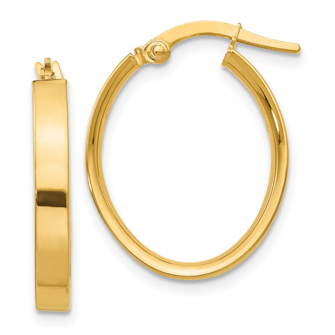 14K Oval Hoop Earrings PRE556 - shirin-diamonds