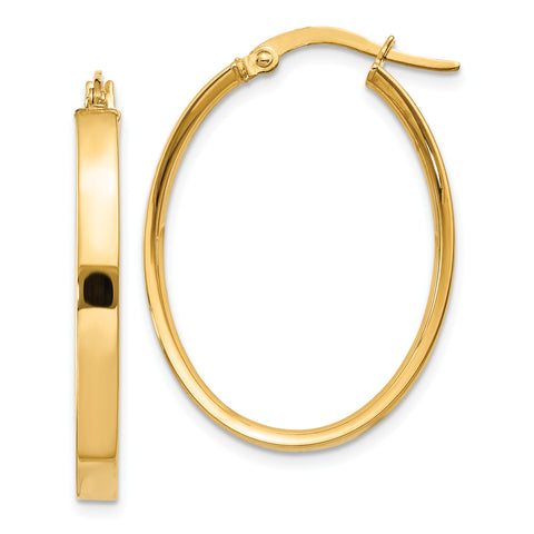 14K Oval Hoop Earrings PRE557 - shirin-diamonds
