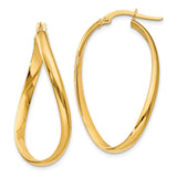 14k Twisted Oval Hoop Earrings PRE665 - shirin-diamonds