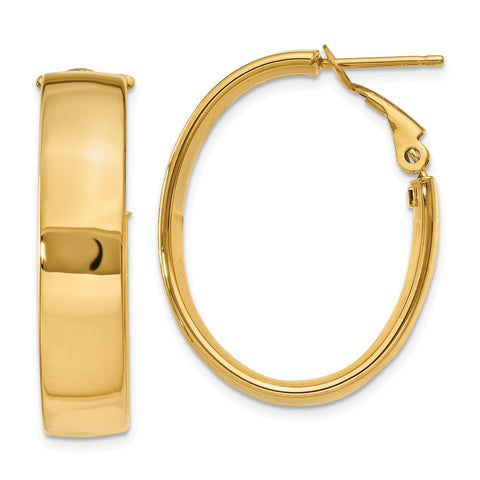 14k Oval Hoop Earrings PRE739 - shirin-diamonds