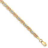 14k 2.75mm Tri-color PavÇ Valentino Chain PVL060 - shirin-diamonds
