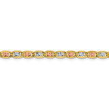 14k 2.75mm Tri-color PavÇ Valentino Chain PVL060 - shirin-diamonds