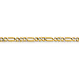 14k 3.2mm Semi-solid PavÇ Figaro Chain PWC080 - shirin-diamonds