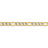 14k 3.2mm Semi-solid PavÇ Figaro Chain PWC080 - shirin-diamonds