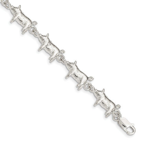 Sterling Silver Pig Bracelet QA10 - shirin-diamonds