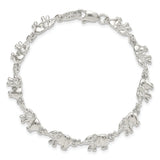 Sterling Silver Elephants Bracelet QA1 - shirin-diamonds