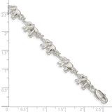 Sterling Silver Elephants Bracelet QA1 - shirin-diamonds