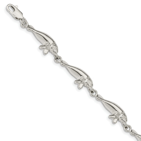 Sterling Silver Manatees Bracelet QA36 - shirin-diamonds