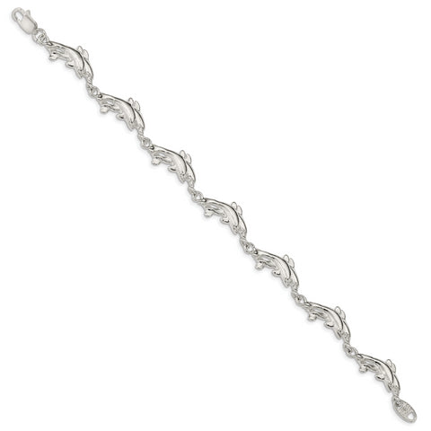 Sterling Silver Dolphins Bracelet QA37 - shirin-diamonds