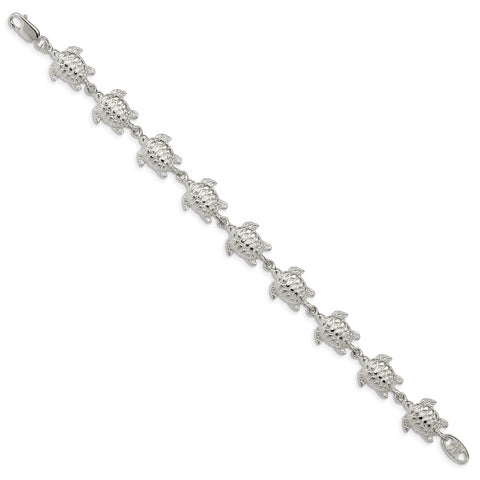 Sterling Silver Sea Turtles Bracelet QA40 - shirin-diamonds
