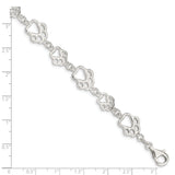 Sterling Silver Polished Paw Print Bracelet QA69 - shirin-diamonds
