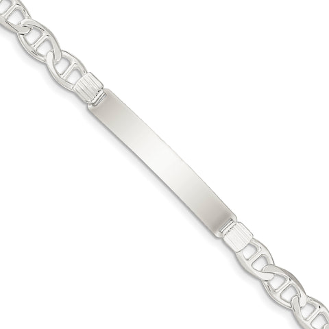 Sterling Silver Anchor ID Bracelet QAD180 - shirin-diamonds