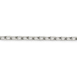 Sterling Silver Rhodium Plated Diamond-cut Open Link Cable Chain QAR120R - shirin-diamonds
