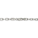 Sterling Silver Rhodium Plated Diamond-cut Open Link Cable Chain QAR120R - shirin-diamonds
