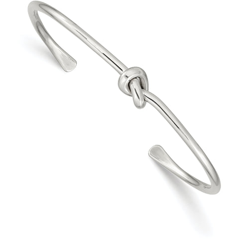 Sterling Silver Polished Knot Bangle QB1003 - shirin-diamonds