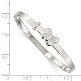 Sterling Silver Polished Butterfly Kids 4mm Adjustable Bangle QB1047 - shirin-diamonds