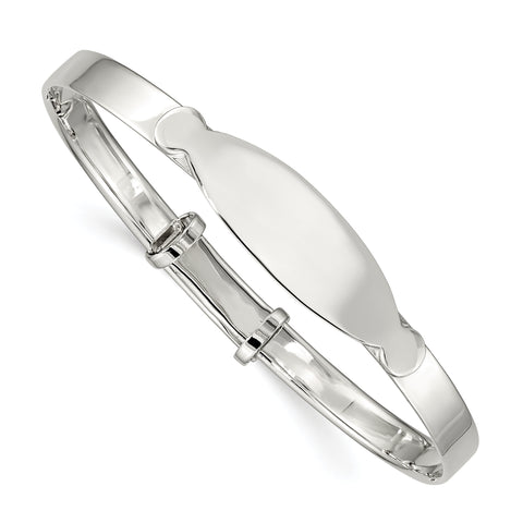 Sterling Silver ID Adjustable Baby Bangle Bracelet QB1051 - shirin-diamonds