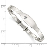Sterling Silver CZ ID Adjustable Baby Bangle Bracelet QB1052 - shirin-diamonds