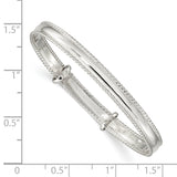 Sterling Silver Polished Milgrain Kids 4.75mm Adjustable Bangle QB1053 - shirin-diamonds