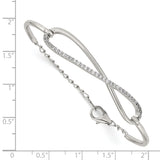 Sterling Silver CZ Polished Bracelet QB1064 - shirin-diamonds