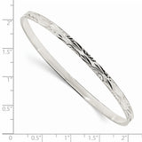 Sterling Silver Diamond Cut Slip-on Bangle QB1081 - shirin-diamonds
