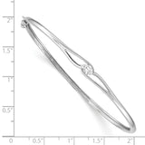 Sterling Silver Rhodium-plated CZ Hinged Bangle QB1065 - shirin-diamonds