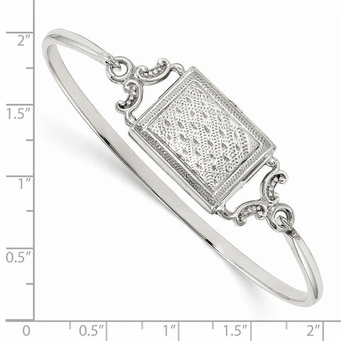 Sterling Silver Polished Rectangular 20mm Locket Bangle QB1210 - shirin-diamonds