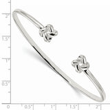 Sterling Silver Polished Love Knot Cuff Bracelet QB1214 - shirin-diamonds