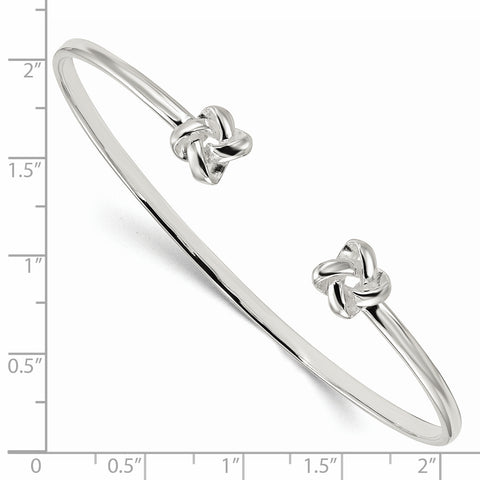 Sterling Silver Polished Love Knot Cuff Bracelet QB1214 - shirin-diamonds